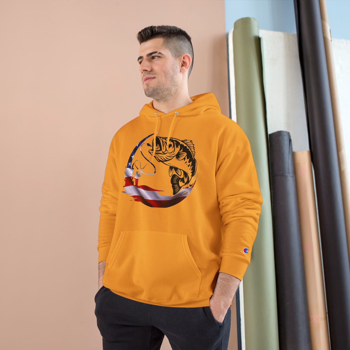 Proud American Fishing Hoodie - Champion Design
