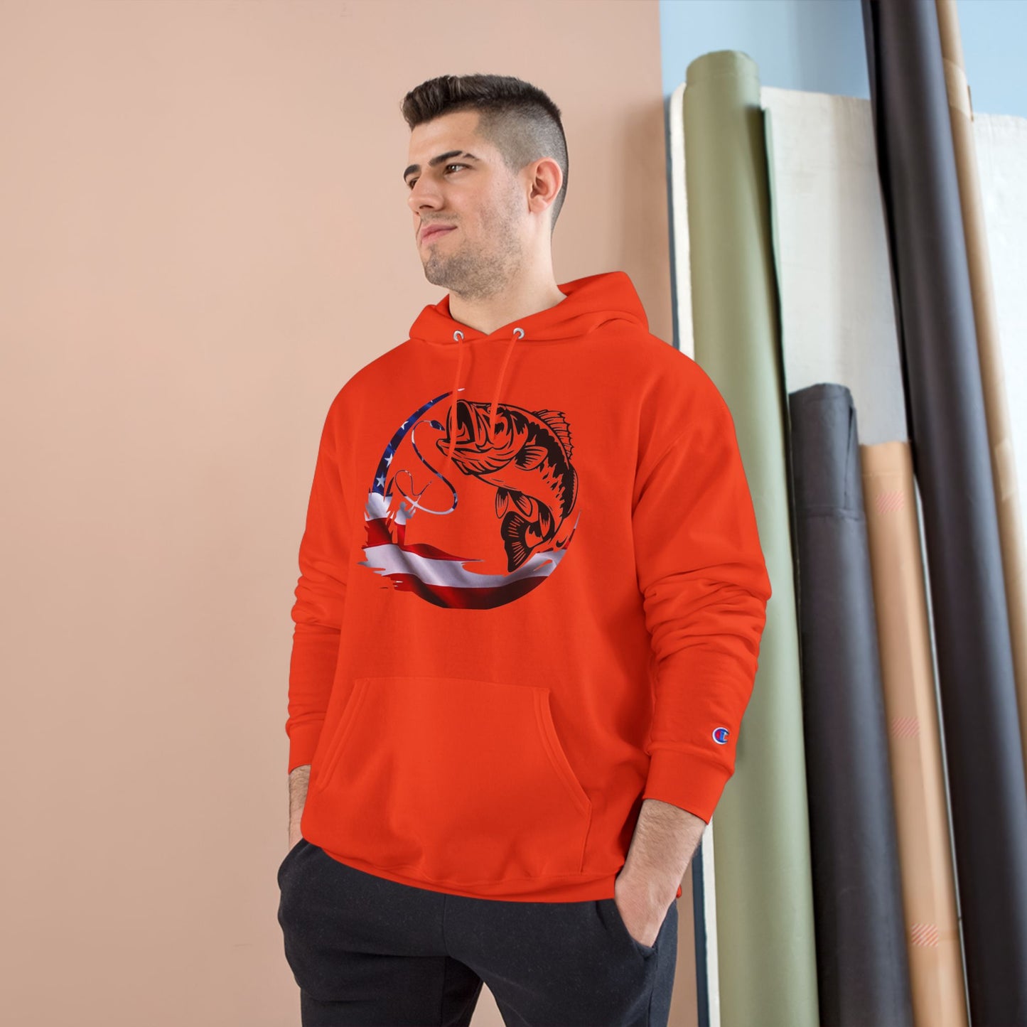 Proud American Fishing Hoodie - Champion Design