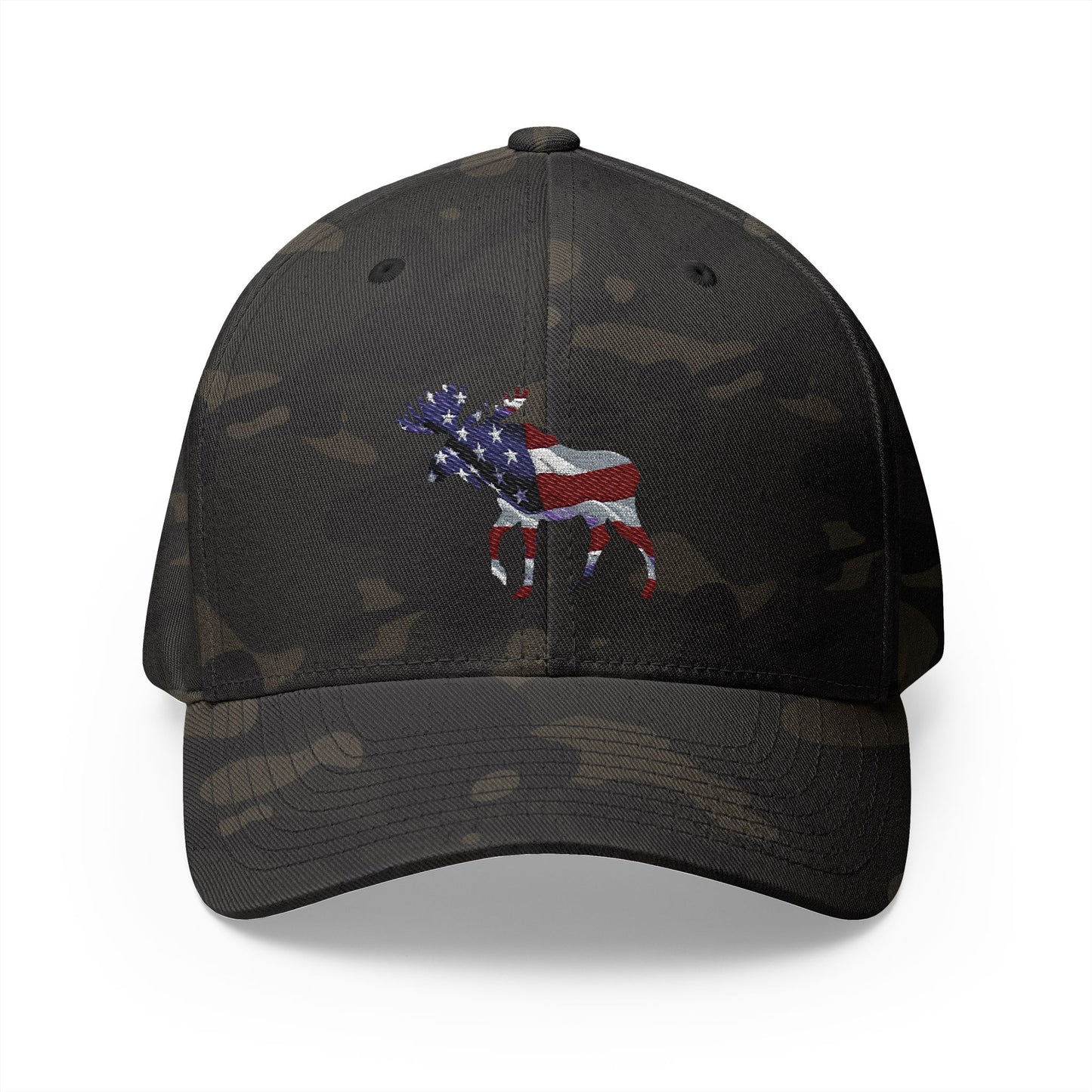 Embroidered Cap - Proud American Moose Design