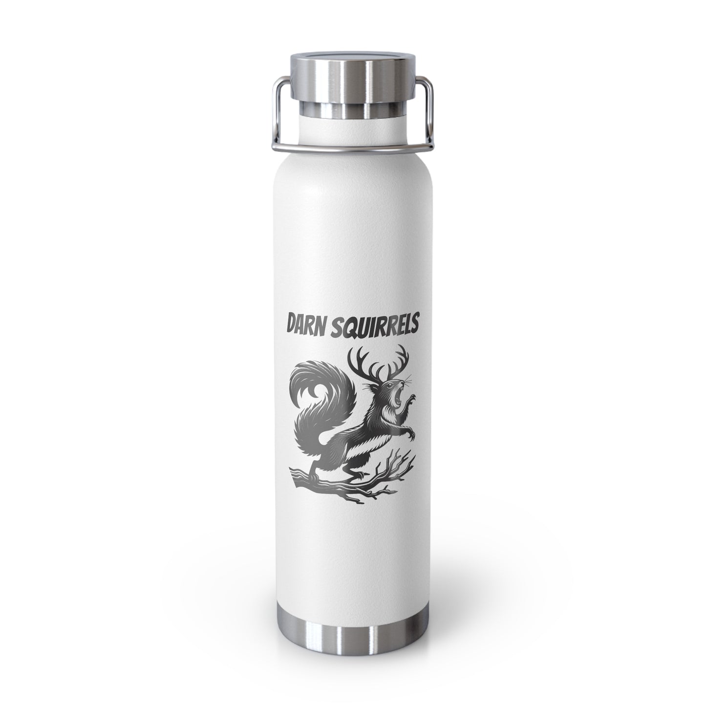 Darn Squirrels Insulated Water Bottle - 22oz Copper Vacuum Flask for Outdoor Adventures