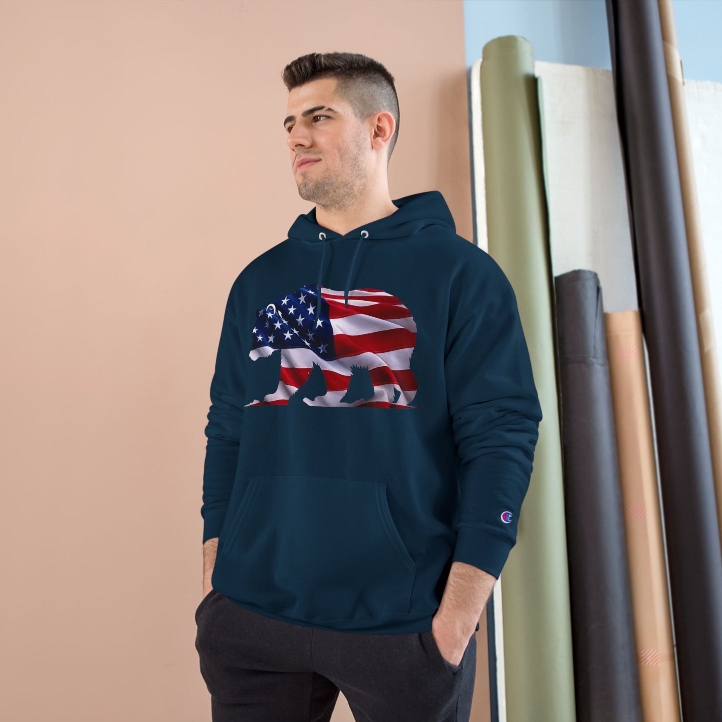 Champion Hoodie - Proud American Bear