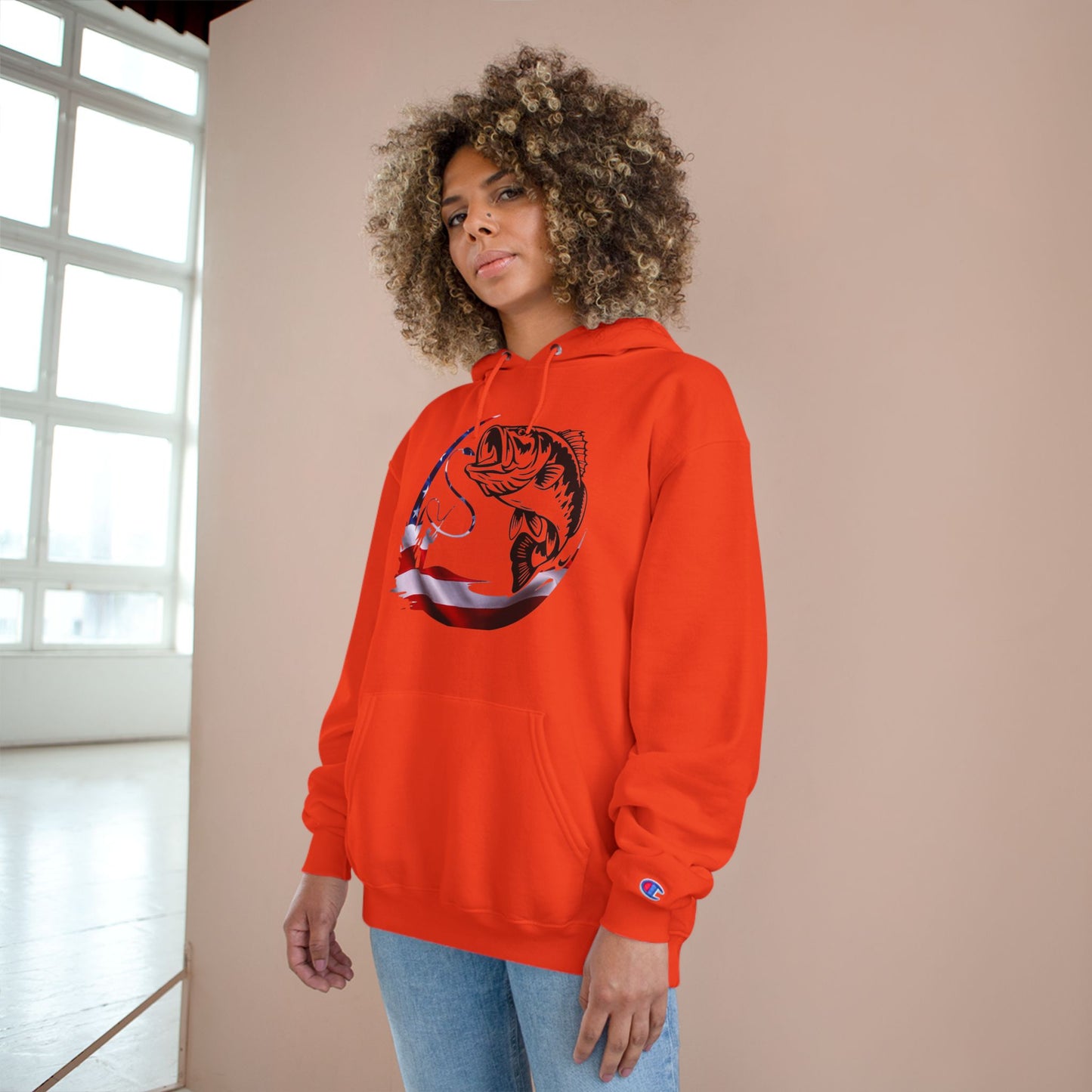 Proud American Fishing Hoodie - Champion Design
