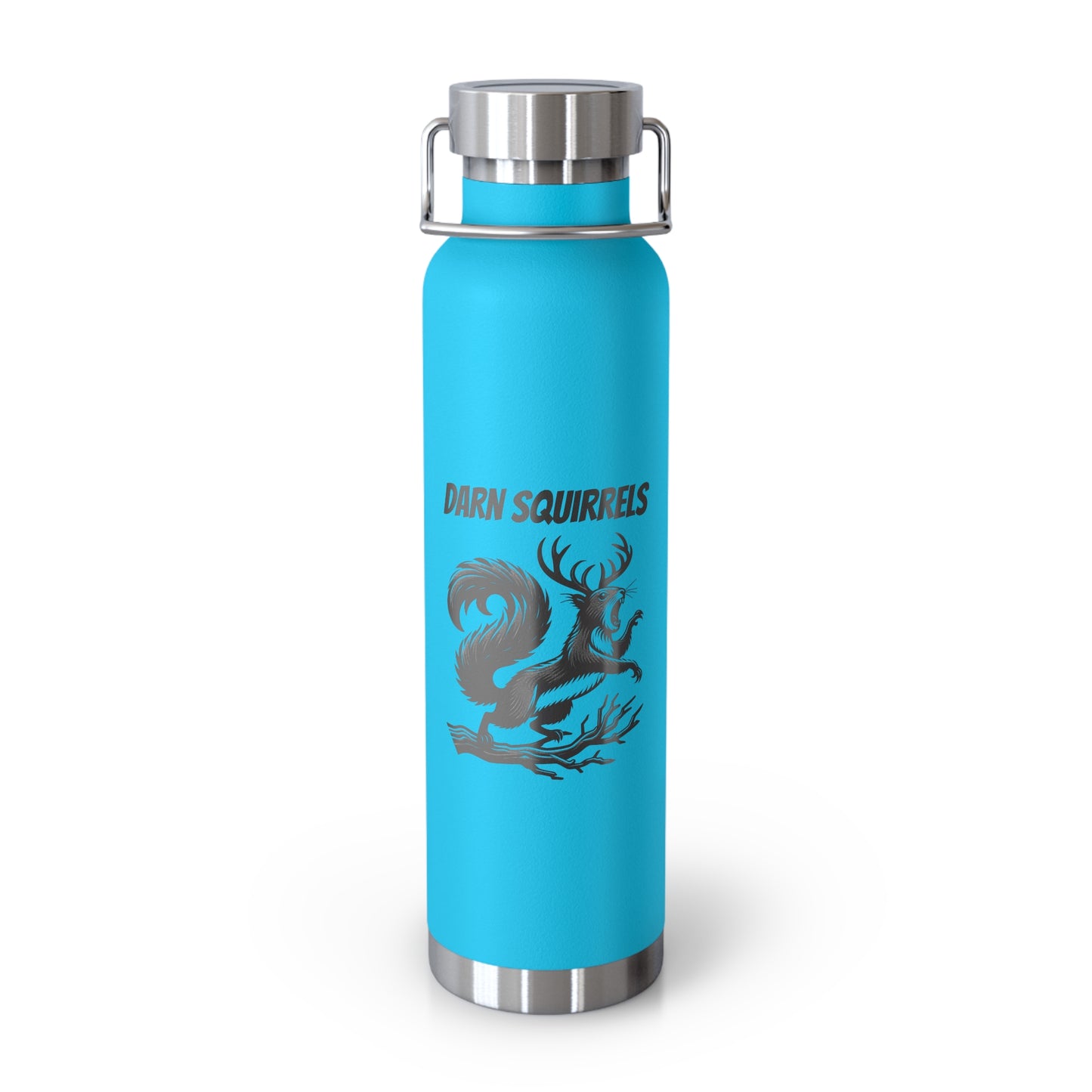 Darn Squirrels Insulated Water Bottle - 22oz Copper Vacuum Flask for Outdoor Adventures