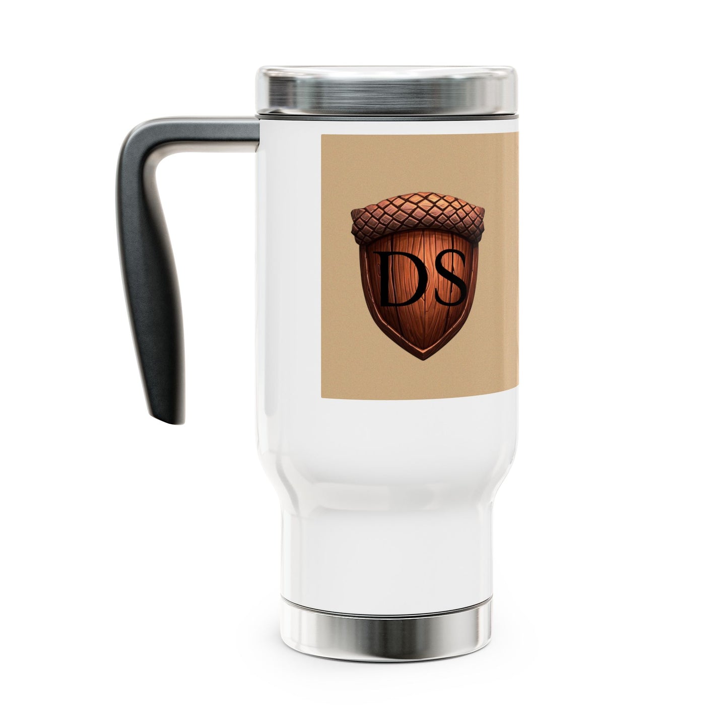 Travel Mug - Woodland Bear Design, 14oz Stainless Steel with Handle
