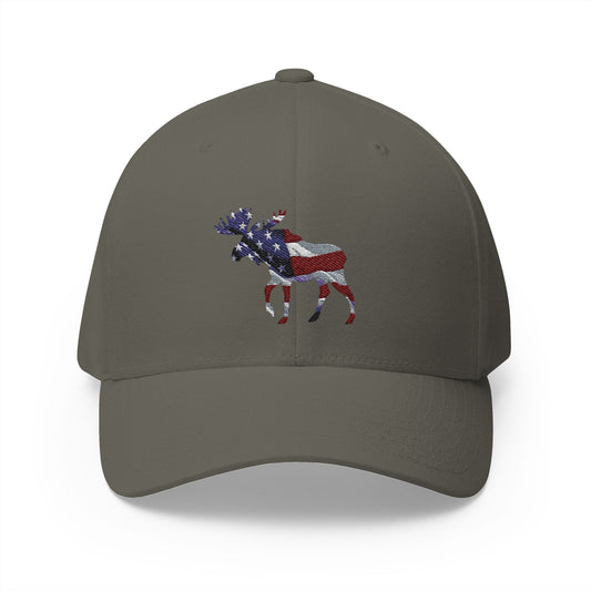 Copy of Copy of Embroidered Cap - Proud American Moose Design