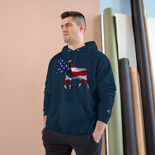 American Moose Champion Hoodie - Proud Patriotic Design