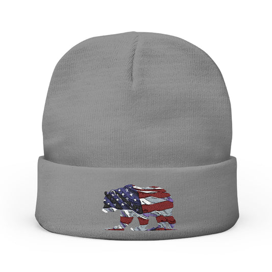 Beanie Hat - Patriotic Bear Embroidery Design