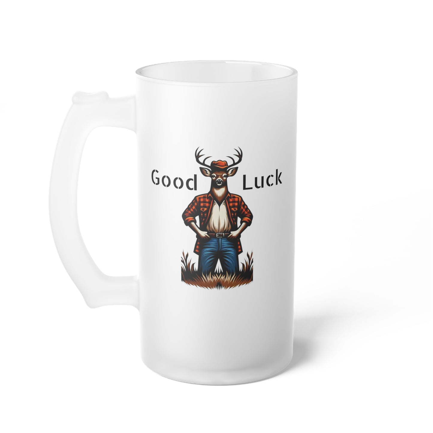 Beer Mug - Deer Challenging Hunter Design