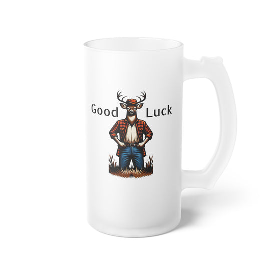 Beer Mug - Deer Challenging Hunter Design