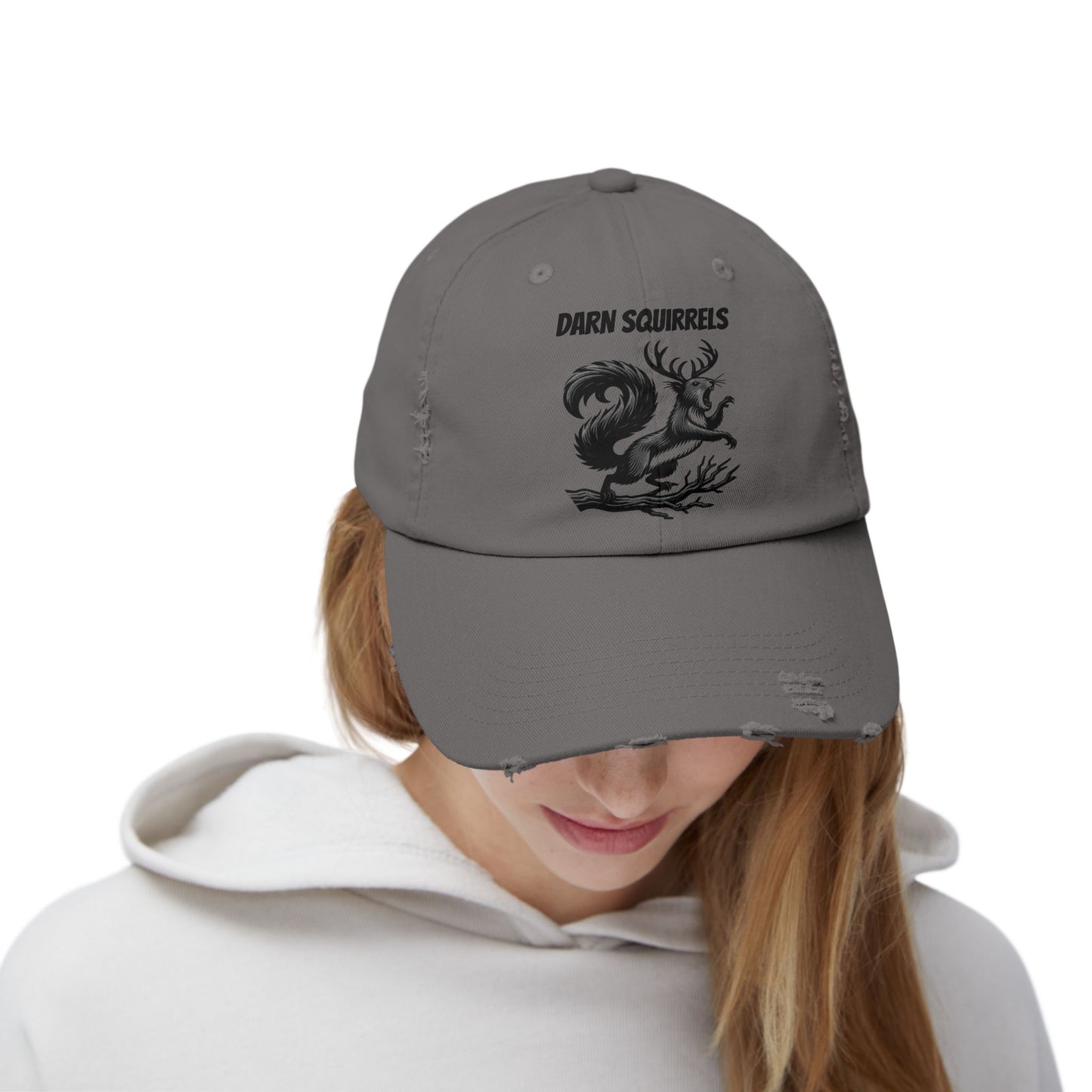 Distressed Cap - Noisy Squirrel On Your Head