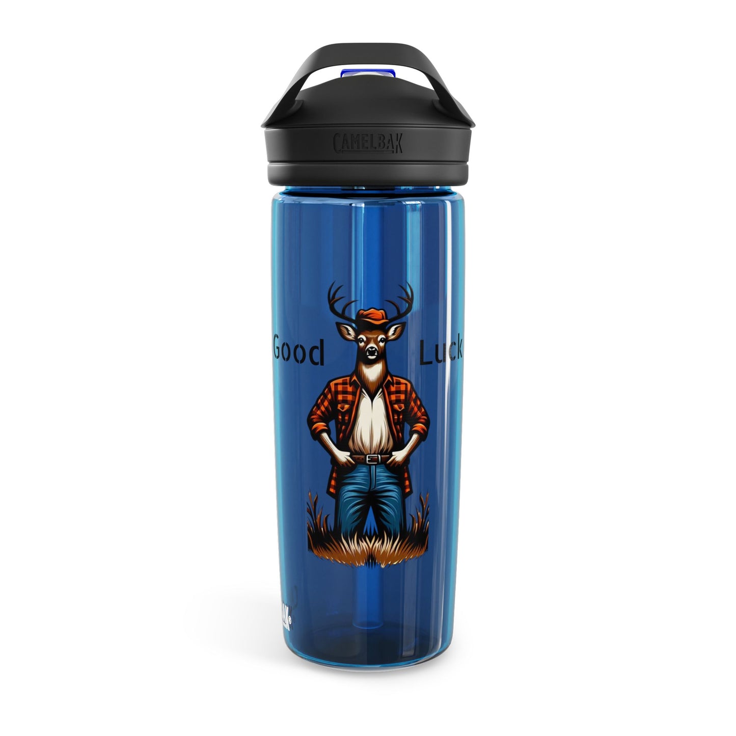 Water Bottle - Good Luck Buck Challenging Hunters Design, 20oz",25oz"