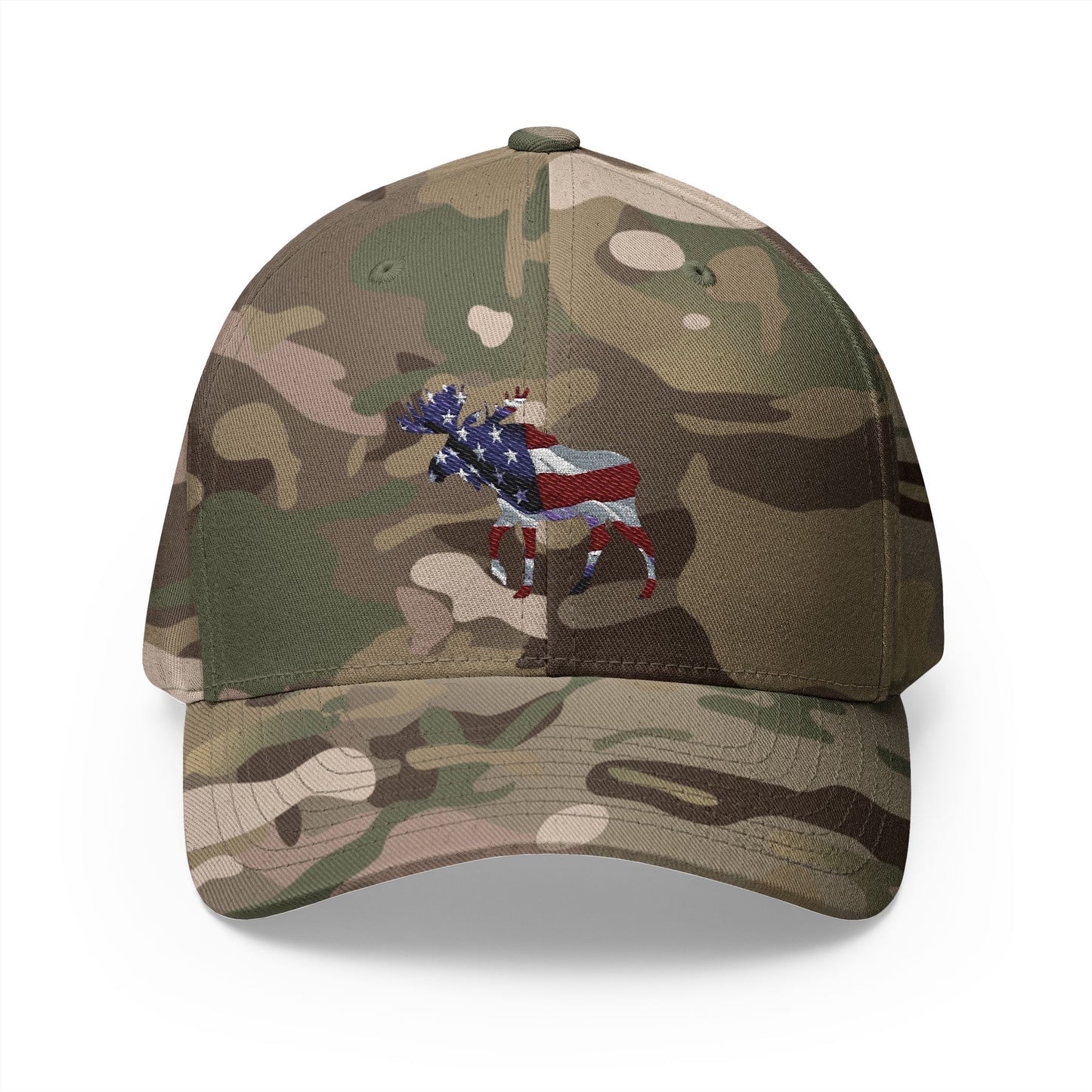 Embroidered Cap - Proud American Moose Design