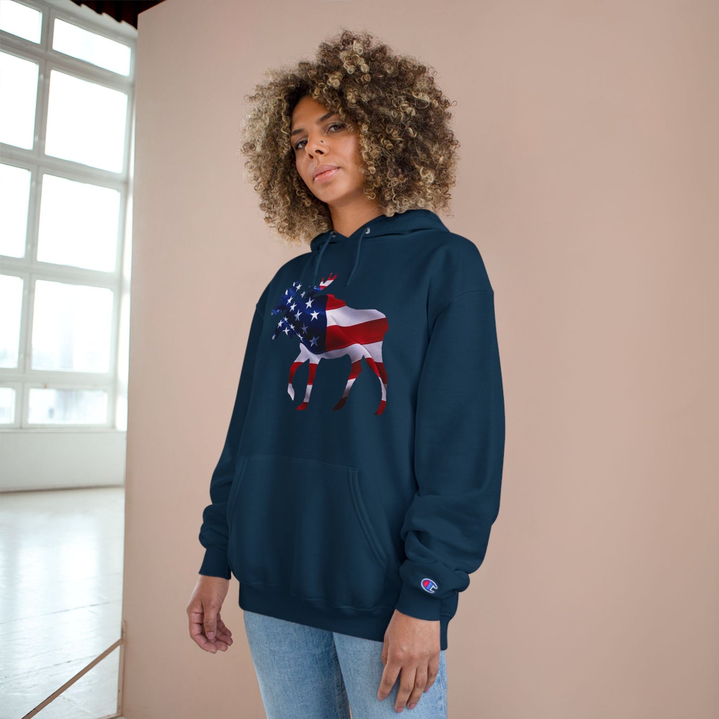 American Moose Champion Hoodie - Proud Patriotic Design