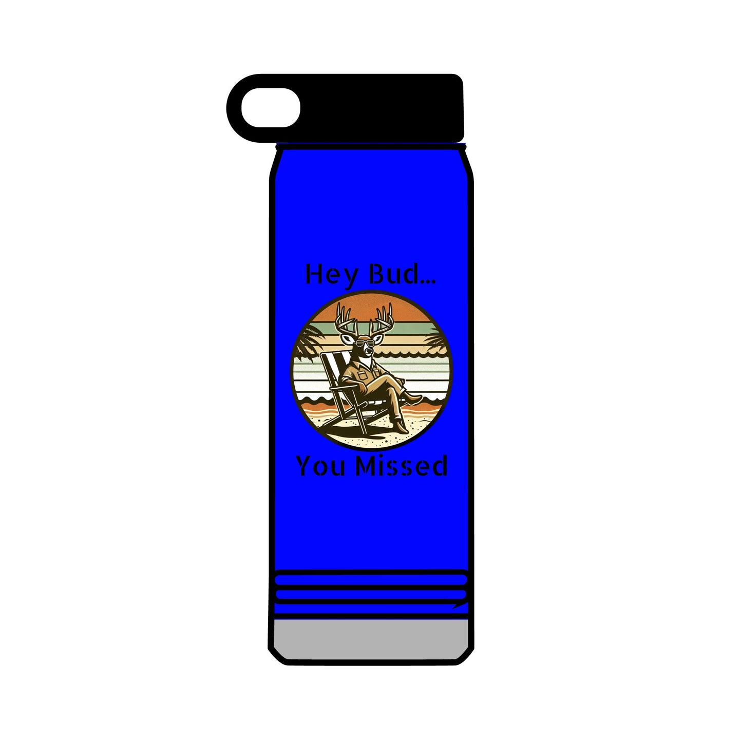Water Bottle, 32oz - Buck taunting Hunter Design