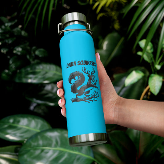 Darn Squirrels Insulated Water Bottle - 22oz Copper Vacuum Flask for Outdoor Adventures